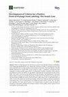 Research paper thumbnail of Development of Criteria for a Positive Front-of-Package Food Labeling: The Israeli Case