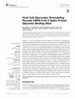 Research paper thumbnail of Host Cell Glycocalyx Remodeling Reveals SARS-CoV-2 Spike Protein Glycomic Binding Sites