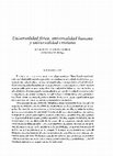 Research paper thumbnail of Universalidad física, universalidad humana, y universalidad cristiana