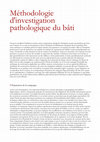 Research paper thumbnail of Méthodologie d'investigation pathologique du bâti