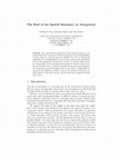 Research paper thumbnail of The role of the spatial boundary in autopoiesis