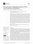 Research paper thumbnail of The Critical Impact of Sphingolipid Metabolism in Breast Cancer Progression and Drug Response