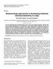 Research paper thumbnail of Biotechnology approaches to developing herbicide tolerance/selectivity in crops