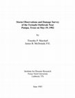 Research paper thumbnail of Storm Observations and Damage Survey of the Tornado Outbreak near Pampa, TX on May 19, 1982