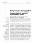 Research paper thumbnail of Proteomic analysis of apoplastic fluid of Coffea arabica leaves highlights novel biomarkers for resistance against Hemileia vastatrix