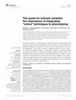 Research paper thumbnail of The quest for tolerant varieties: the importance of integrating “omics” techniques to phenotyping