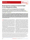 Research paper thumbnail of Broad-spectrum resistance to bacterial blight in rice using genome editing