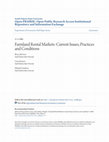 Research paper thumbnail of Farmland Rental Markets: Current Issues, Practices and Conditions