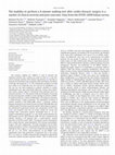 Research paper thumbnail of The inability to perform a 6 minute walking test after cardio-thoracic surgery is a marker of clinical severity and poor outcome. Data from the ISYDE-2008 Italian survey