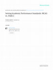 Research paper thumbnail of Setting Academic Performance Standards: MCAS vs. PARCC