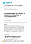 Research paper thumbnail of Unstable political we feelings in Italy and Israel cyclical de civilizing parabolas .PDF