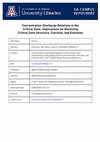 Research paper thumbnail of Concentration‐Discharge Relations in the Critical Zone: Implications for Resolving Critical Zone Structure, Function, and Evolution