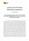 Research paper thumbnail of L'avenir de la Première République espagnole