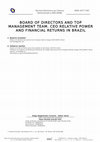 Research paper thumbnail of Board of directors and top management team. CEO relative power and financial returns in Brazil