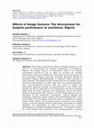 Research paper thumbnail of Effects of design features: The determinant for hospital performance in southwest, Nigeria