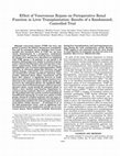 Research paper thumbnail of Effect of venovenous bypass on perioperative renal function in liver transplantation: Results of a randomized, controlled trial