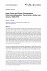 Research paper thumbnail of Legal Limbo and Caste Consternation: Determining Kayasthas' Varna Rank in Indian Law Courts, 1860-1930