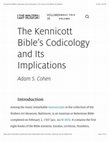 Research paper thumbnail of The Kennicott Bible's Codicology and Its Implications
(for the full article, go to https://journal.thewalters.org/volume/76/essay/the-kennicott-bibles-codicology-and-its-implications/)