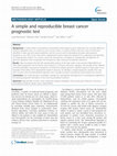 Research paper thumbnail of A simple and reproducible breast cancer prognostic test