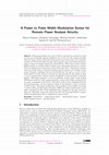 Research paper thumbnail of Power to Pulse Width Modulation Sensor for Remote Power Analysis Attacks