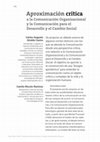 Research paper thumbnail of Aproximación crítica a la Comunicación Organizacional y la Comunicación para el Desarrollo y el Cambio Social