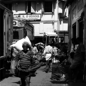 Laborers wandering back and forth