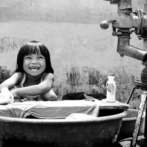 Girl washing