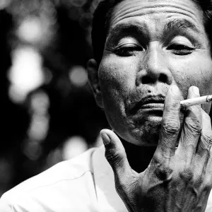 Man smoking cigarette