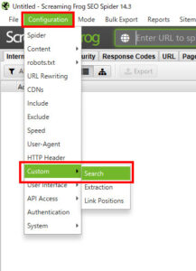 「Configuration」の「Custom」より「Search」を選ぶ