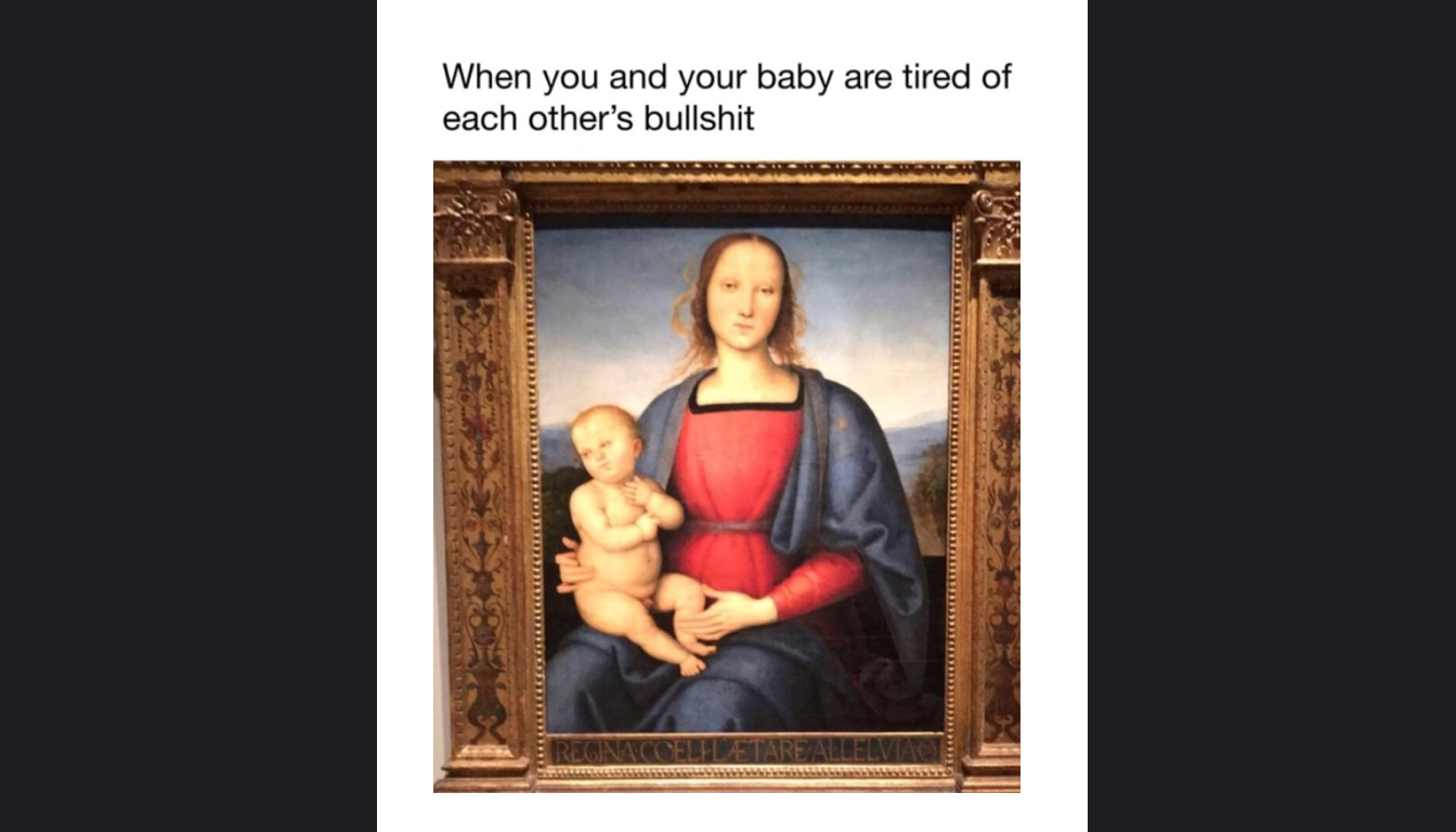 The Madonna and Child meme described in the episode.