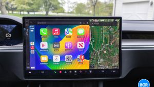 Apple CarPlay tricks displayed in a Tesla Model S