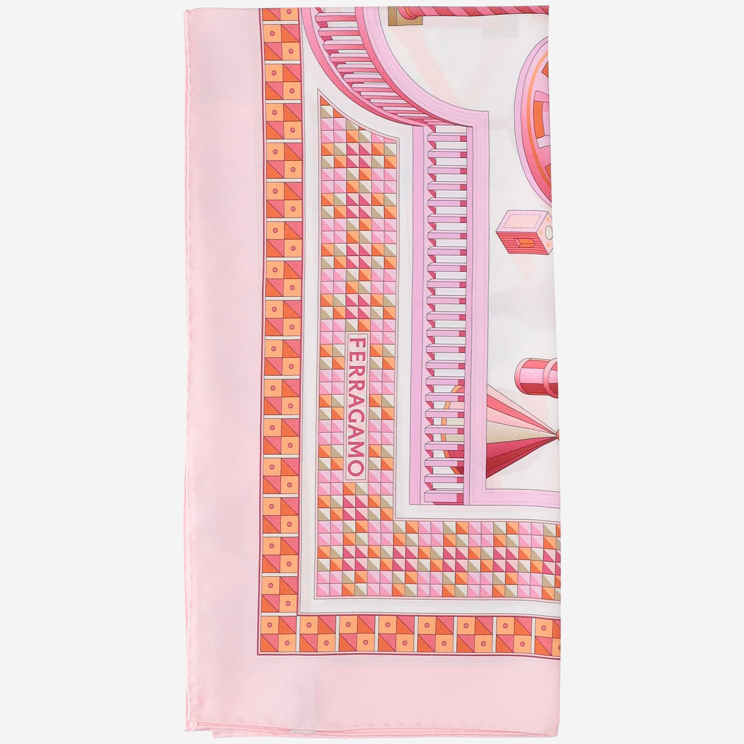 Shop Ferragamo Nadir Print Silk Scarf In Pink