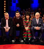 Backchat. Image shows from L to R: John Prescott, Jack Whitehall, Noel Fielding, Michael Whitehall. Copyright: Tiger Aspect Productions