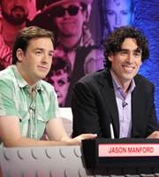 The Big Fat Quiz Of The Year. Image shows from L to R: Jason Manford, Stephen Mangan. Copyright: Hot Sauce / Channel 4 Television Corporation