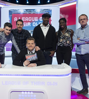 A League Of Their Own. Image shows from L to R: Jack Whitehall, Jamie Redknapp, James Corden, Lennox Lewis, Christine Ohuruogu, Sean Lock. Copyright: CPL Productions