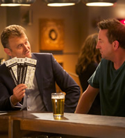 Not Going Out. Image shows from L to R: Toby (Hugh Dennis), Lee (Lee Mack). Copyright: Avalon Television / Arlo Productions