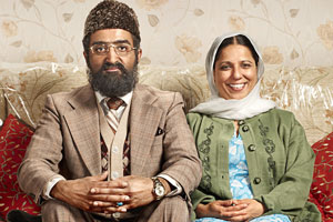 Citizen Khan. Image shows from L to R: Mr Khan (Adil Ray), Mrs Khan (Shobu Kapoor). Copyright: BBC