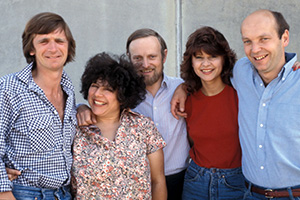 A Kick Up The Eighties. Image shows left to right: Ron Bain, Miriam Margolyes, Richard Stilgoe, Tracey Ullman, Roger Sloman. Credit: BBC