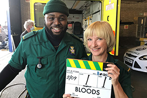 Bloods. Image shows from L to R: Maleek (Samson Kayo), Wendy (Jane Horrocks). Copyright: Roughcut Television