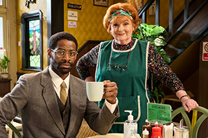 Kate & Koji. Image shows from L to R: Koji (Okorie Chukwu), Kate (Brenda Blethyn)