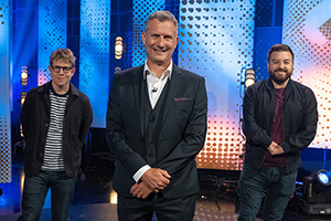 The Last Leg. Image shows from L to R: Josh Widdicombe, Adam Hills, Alex Brooker