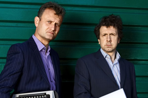 The Now Show. Image shows from L to R: Hugh Dennis, Steve Punt. Copyright: BBC