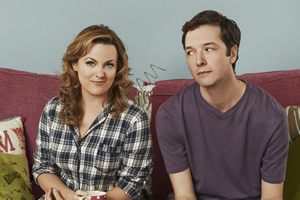 Trying Again. Image shows from L to R: Meg (Jo Joyner), Matt (Chris Addison). Copyright: Avalon Television