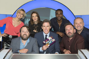 Would I Lie To You?. Image shows from L to R: Stacey Solomon, David Mitchell, Susie Dent, Rob Brydon, Ore Oduba, Lee Mack, Bob Mortimer. Copyright: Zeppotron