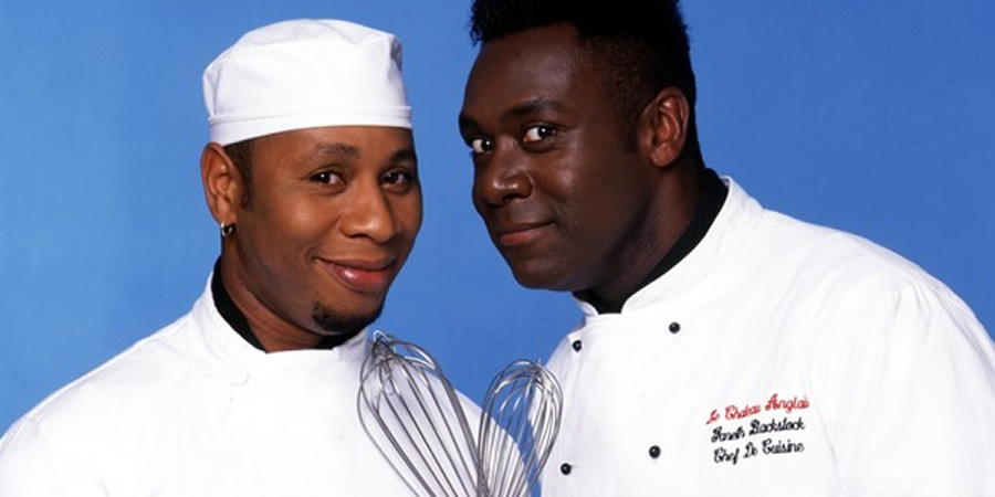 Chef!. Image shows from L to R: Everton Stonehead (Roger Griffiths), Gareth Blackstock (Lenny Henry)