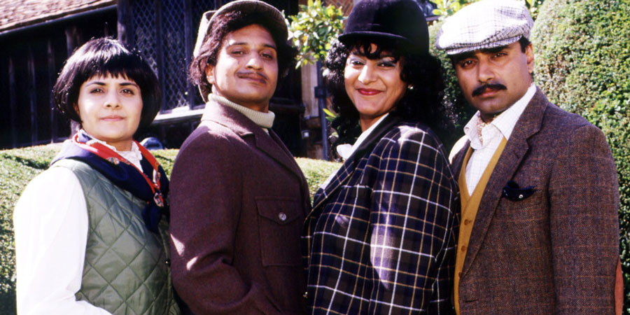 Goodness Gracious Me. Image shows from L to R: Nina Wadia, Kulvinder Ghir, Meera Syal, Sanjeev Bhaskar. Copyright: BBC