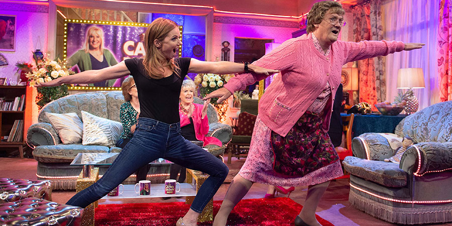 All Round To Mrs. Brown's. Image shows from L to R: Geri Halliwell, Mrs Brown (Brendan O'Carroll)