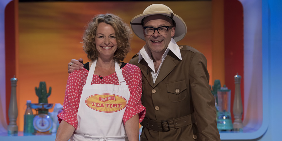 Harry Hill's Tea Time. Image shows from L to R: Kate Humble, Harry Hill. Copyright: Nit TV