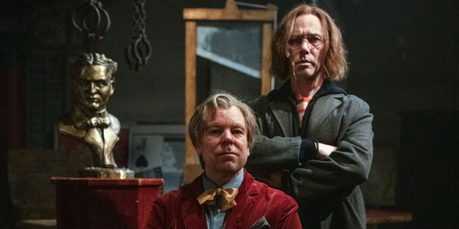 Inside No. 9. Image shows from L to R: Willy Wando (Steve Pemberton), Neville Griffin (Reece Shearsmith)