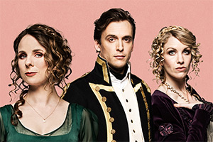 Image shows left to right: Austentatious, Cariad Lloyd, Graham Dickson, Rachel Parris